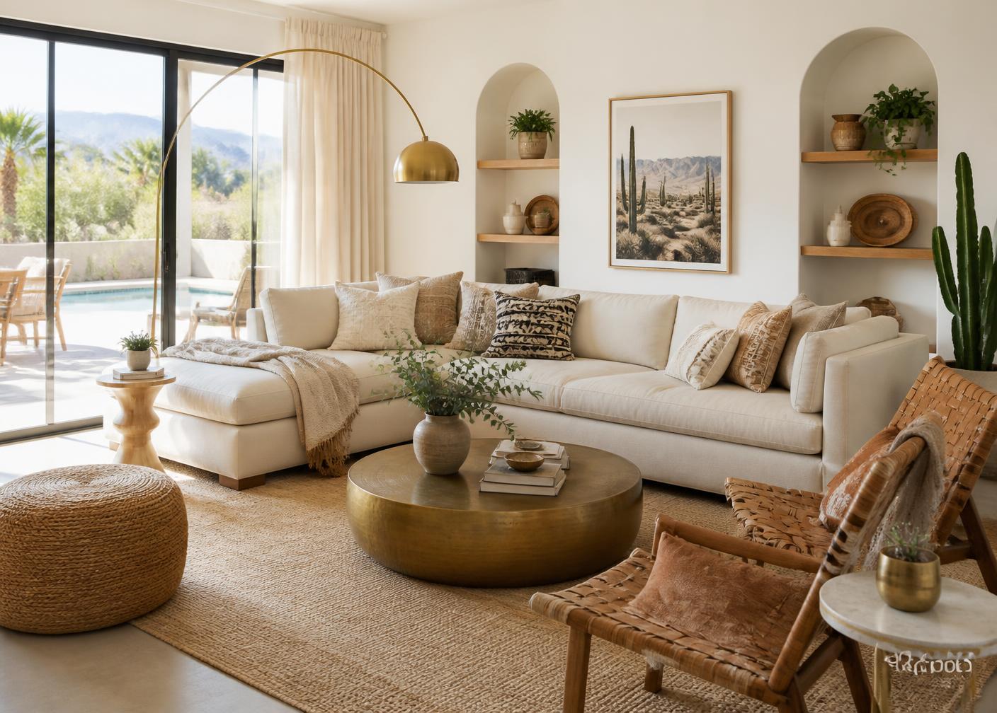 Airbnb interior designer Las Vegas short-term rental living room styled for listing photos